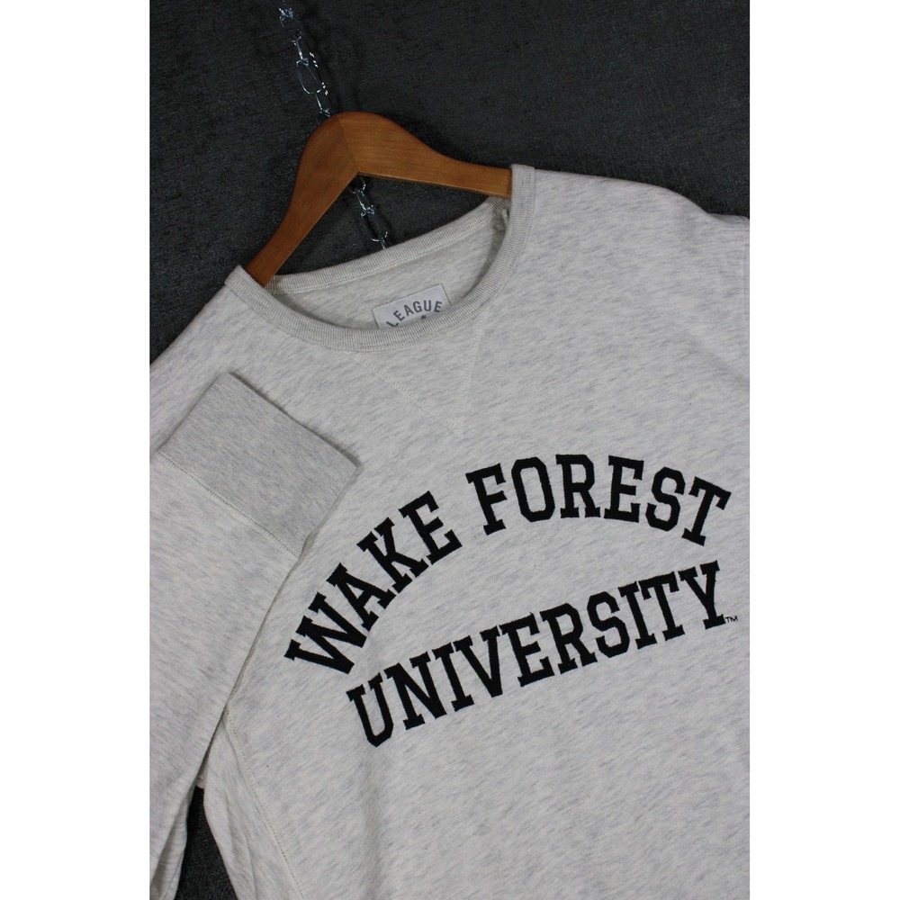 League Wake Forest University Sweatshirt Men Large Gray Crewneck Fleece Pullover